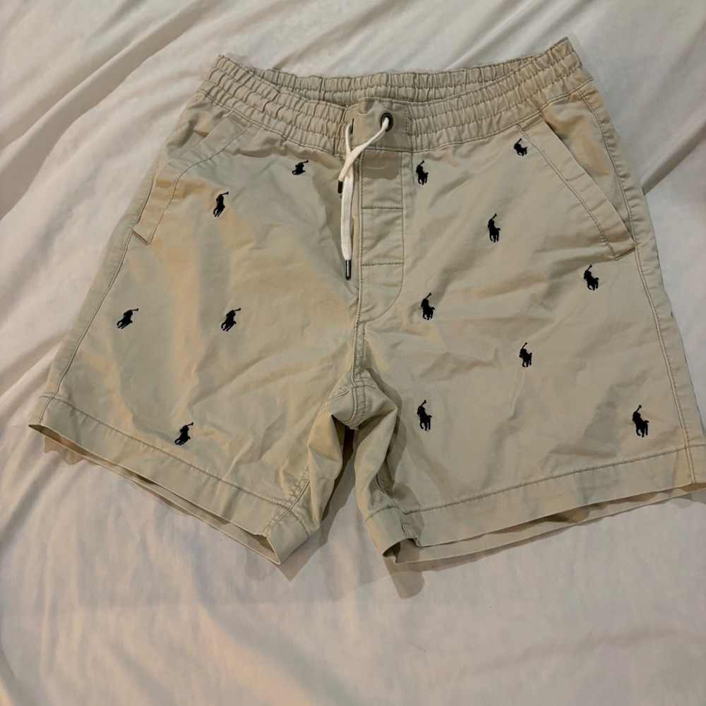 Polo Ralph Lauren Mens Classic Fit Tan Khaki Embroidered Pony Shorts Small S 6in